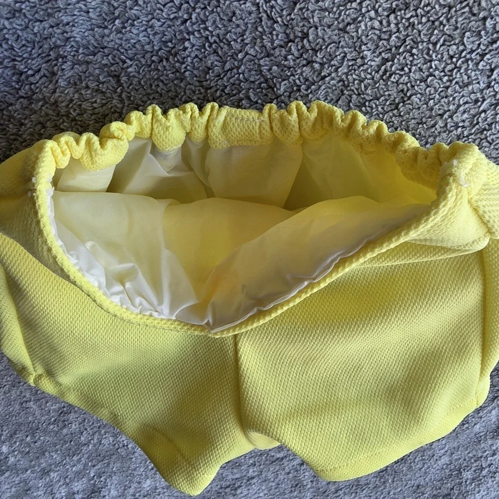 Vintage Yellow Baby Boy 2 Piece Short Set‎ Embroidered Train 0-3 Months